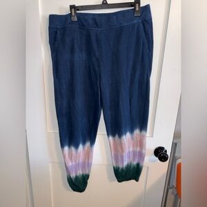 Wildfox Navy and Pastel Tie-Dye Joggers